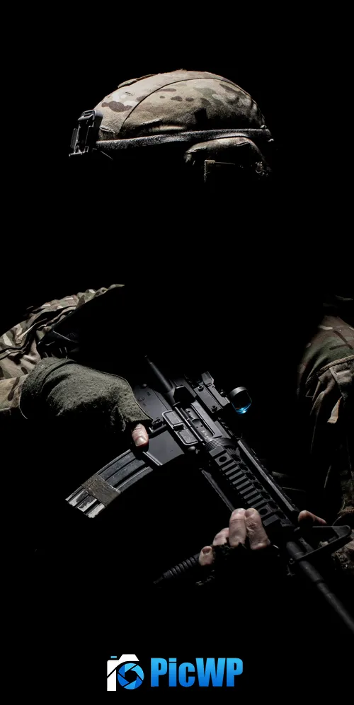 Soldier Machine gun 3K Mobile Wallpaper