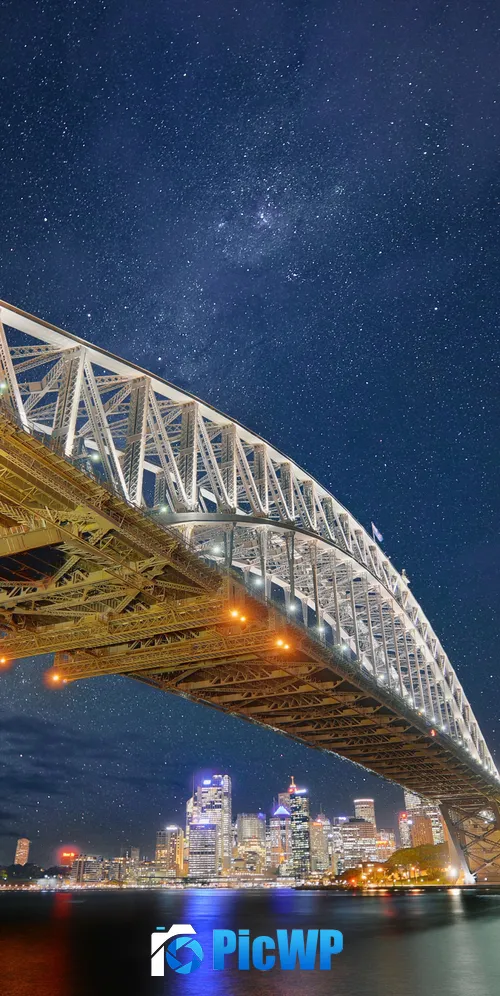Sydney Harbour Bridge Milky Way 3K Mobile Wallpaper