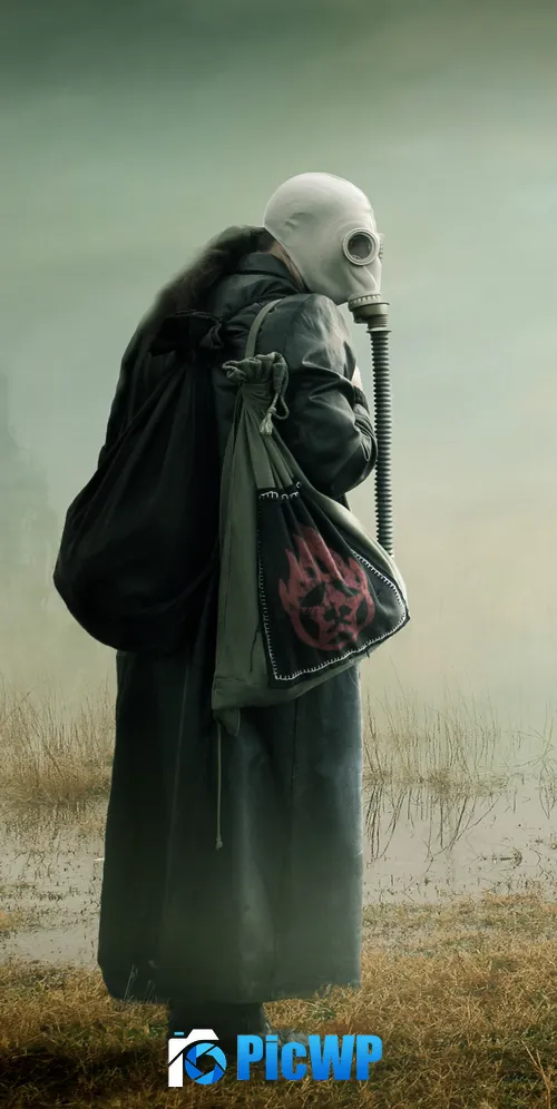 Gas mask Woman 3K Mobile Wallpaper