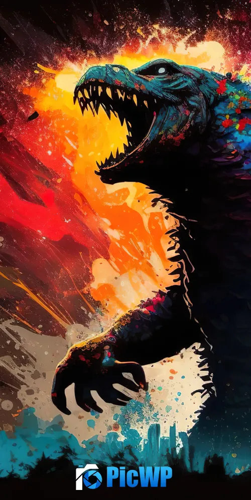 Godzilla Pop Art 3K Mobile Wallpaper