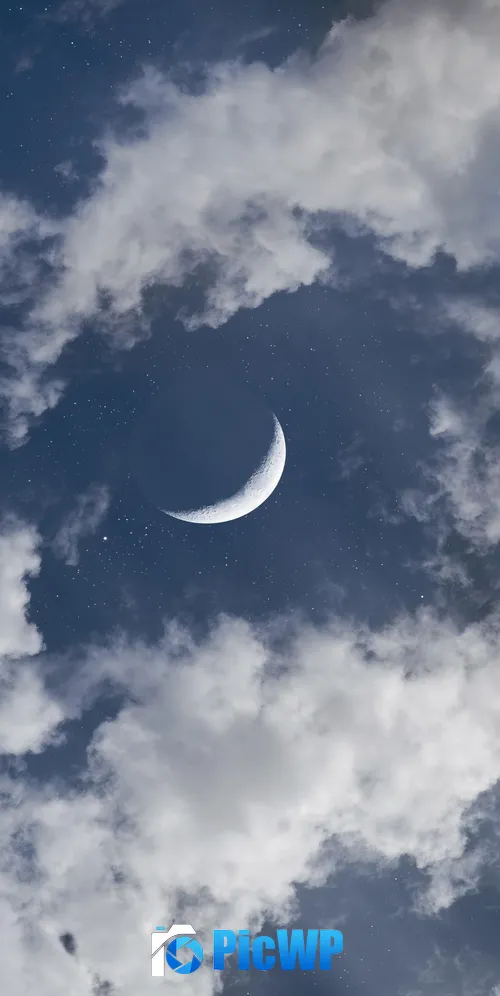 Crescent Moon Half moon 3K Mobile Wallpaper