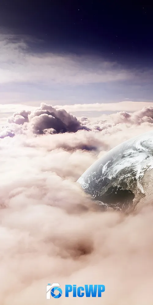 Earth Clouds 3K Mobile Wallpaper