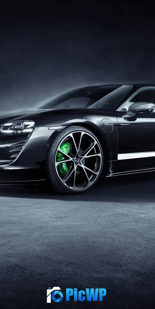 TechArt Porsche Taycan Aerokit Black cars 3K Mobile Wallpaper