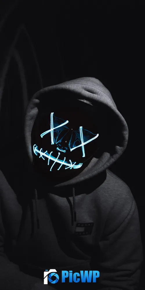 Anonymous LED mask 3K Mobile Wallpaper