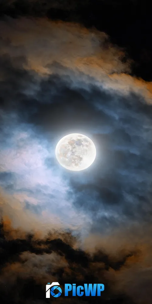 Cold Moon Night 3K Mobile Wallpaper