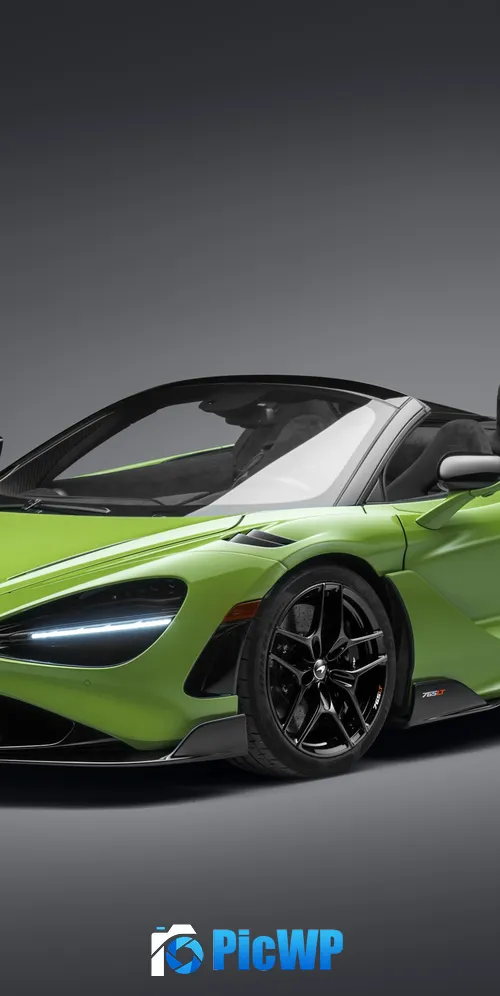 McLaren 765LT Spider Grey background 3K Mobile Wallpaper