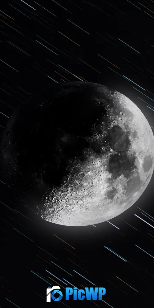 Moon Monochrome 3K Mobile Wallpaper