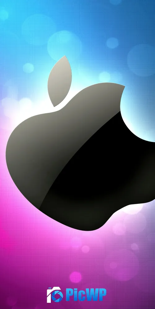 Glowing Apple logo 3K Mobile Wallpaper