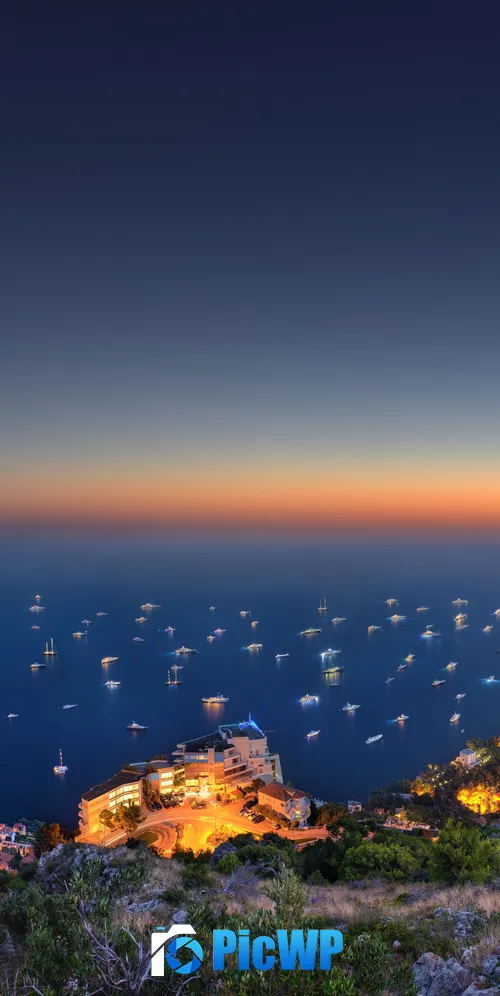 Monaco Yacht Show City lights 3K Mobile Wallpaper