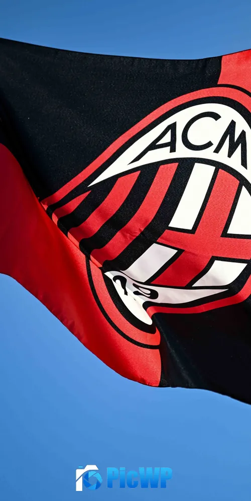 AC Milan Flag 3K Mobile Wallpaper
