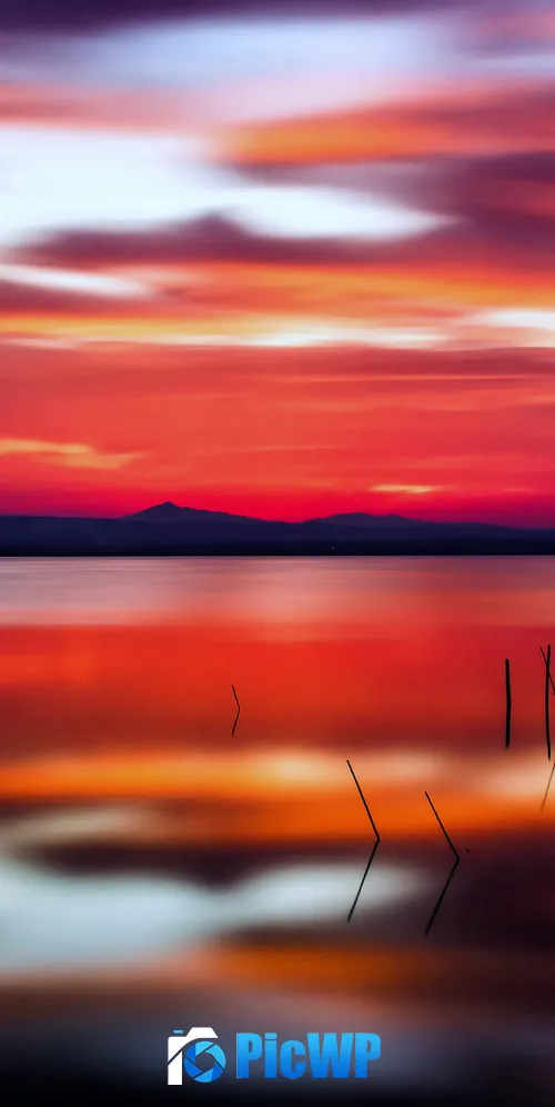 Sunset Lake Reflection 3K Mobile Wallpaper