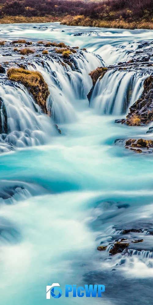 Bruarfoss Waterfall Iceland 3K Mobile Wallpaper