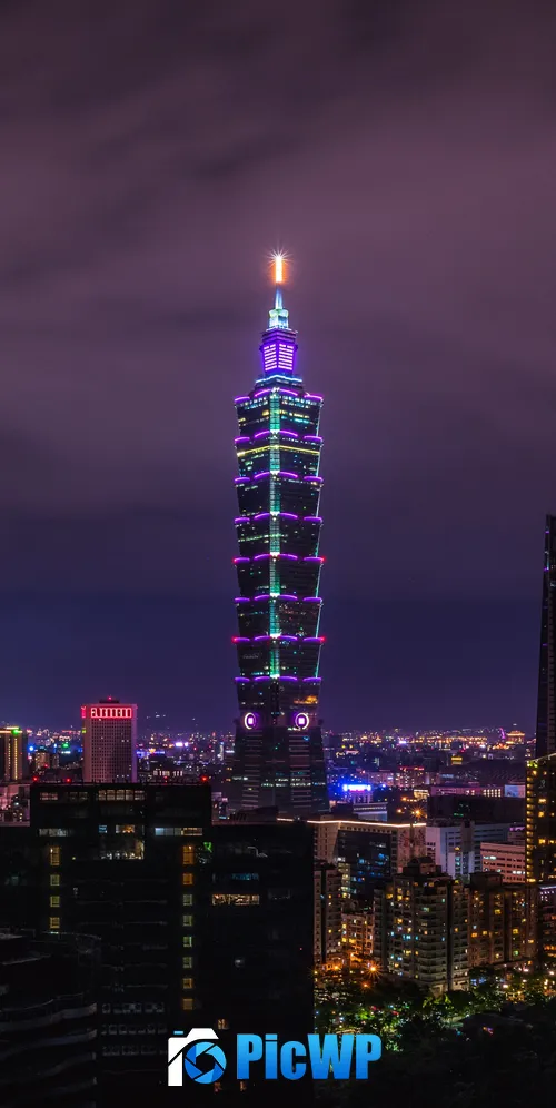 Taipei 101 City Skyline 3K Mobile Wallpaper