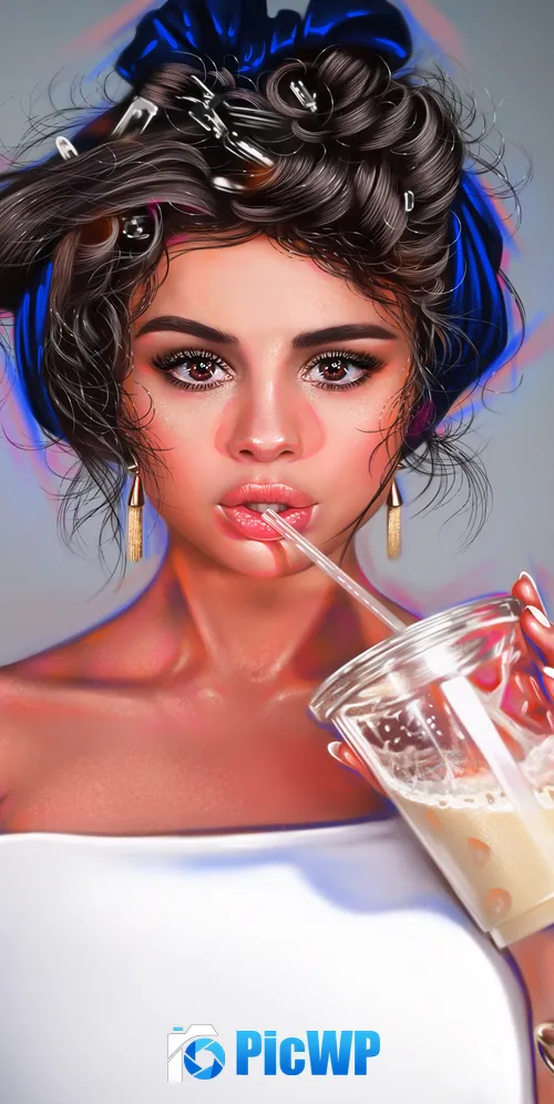 Selena Gomez Digital Art 3K Mobile Wallpaper