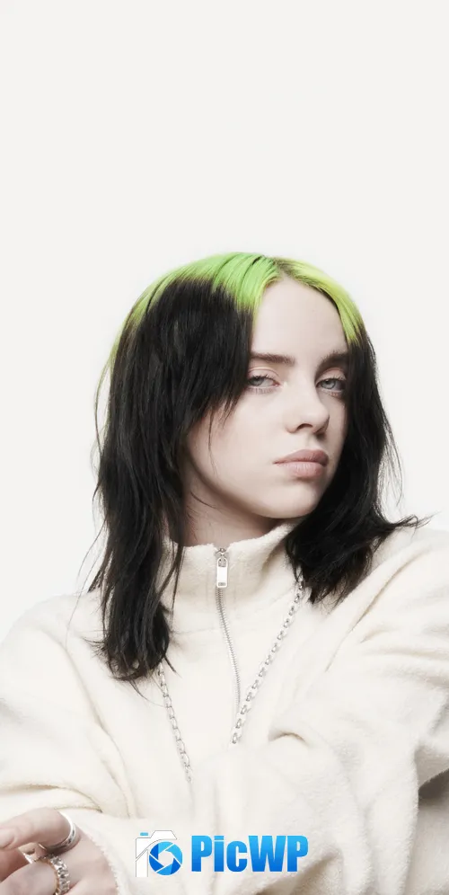 Billie Eilish White background 3K Mobile Wallpaper