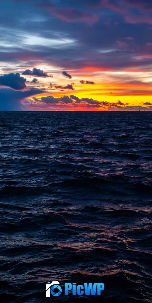 Sunset Ocean view 3K Mobile Wallpaper
