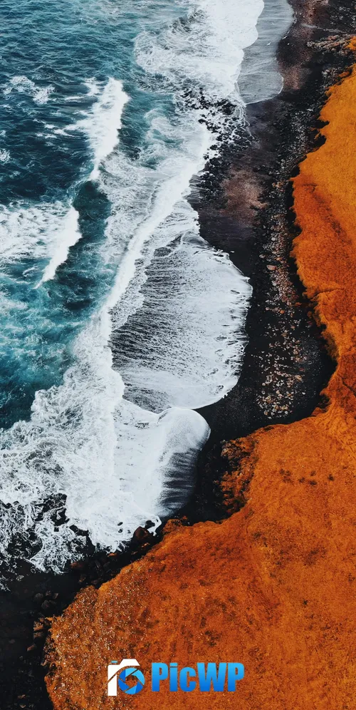 Coastline Aerial view 3K Mobile Wallpaper