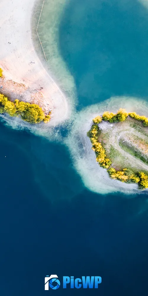 Heart Shaped Lake Aerial view 3K Mobile Wallpaper