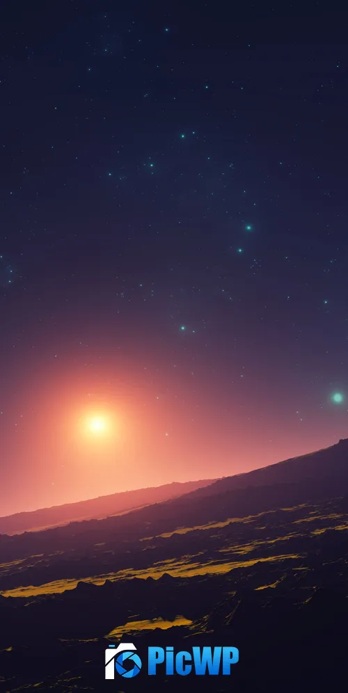 Sunset Planet 3K Mobile Wallpaper