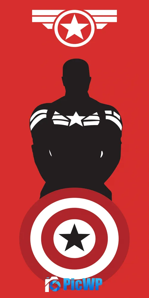 Captain America Minimal art 3K Mobile Wallpaper