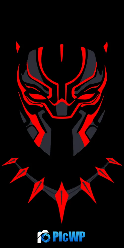 Black Panther Minimal art 3K Mobile Wallpaper