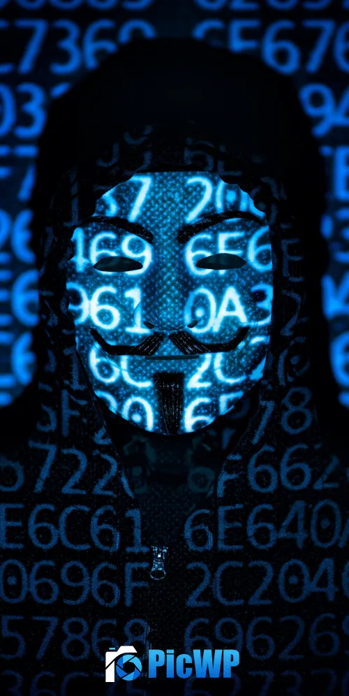 Hacker Guy Fawkes mask 3K Mobile Wallpaper