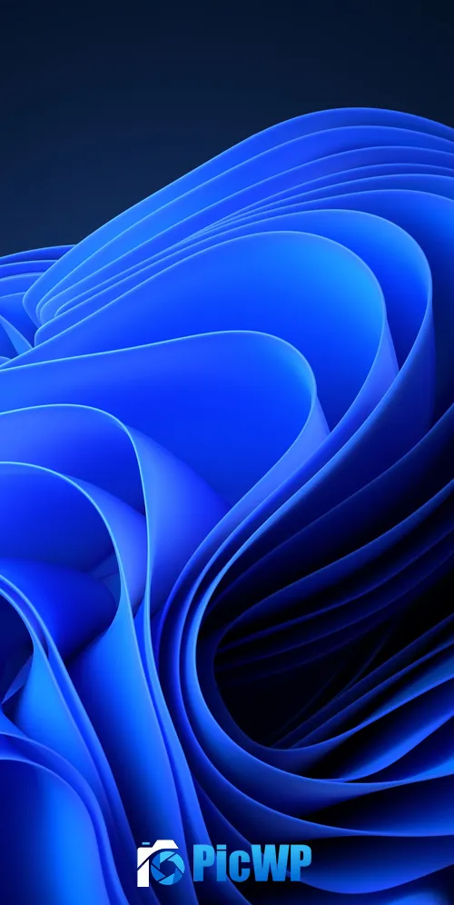 Windows 11 Blue Abstract Dark Mode 3K Mobile Wallpaper