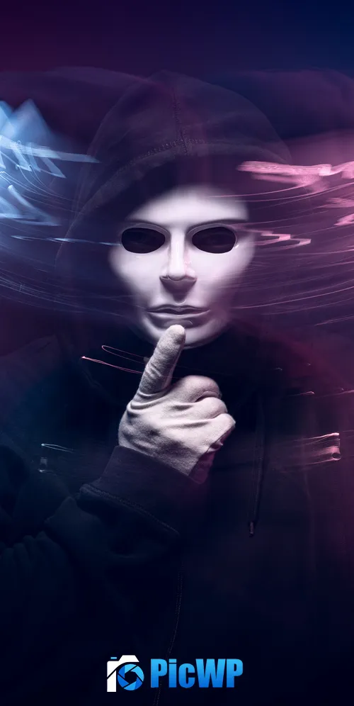 Man in Mask Long exposure 3K Mobile Wallpaper
