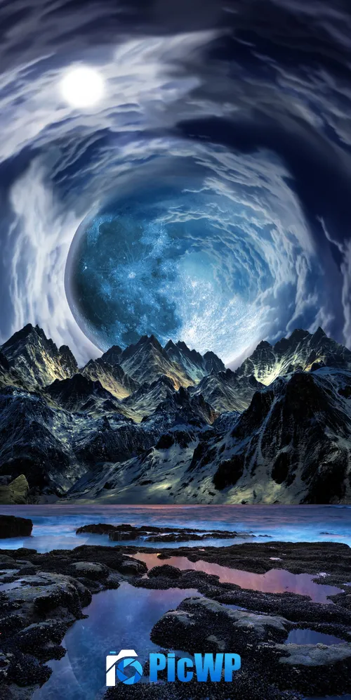Surreal Moon 3K Mobile Wallpaper