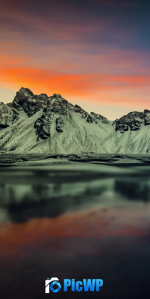 Vestrahorn Snow mountains 3K Mobile Wallpaper