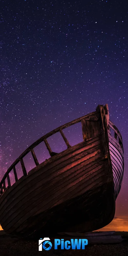 Wrecked Boat Sailing boat 3K Mobile Wallpaper