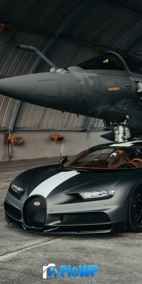 Dassault Rafale Bugatti Chiron Sport Les Légendes du Ciel 3K Mobile Wallpaper