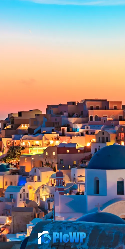 Oia Santorini 3K Mobile Wallpaper
