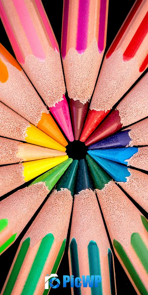 Color pencils Multicolor 3K Mobile Wallpaper