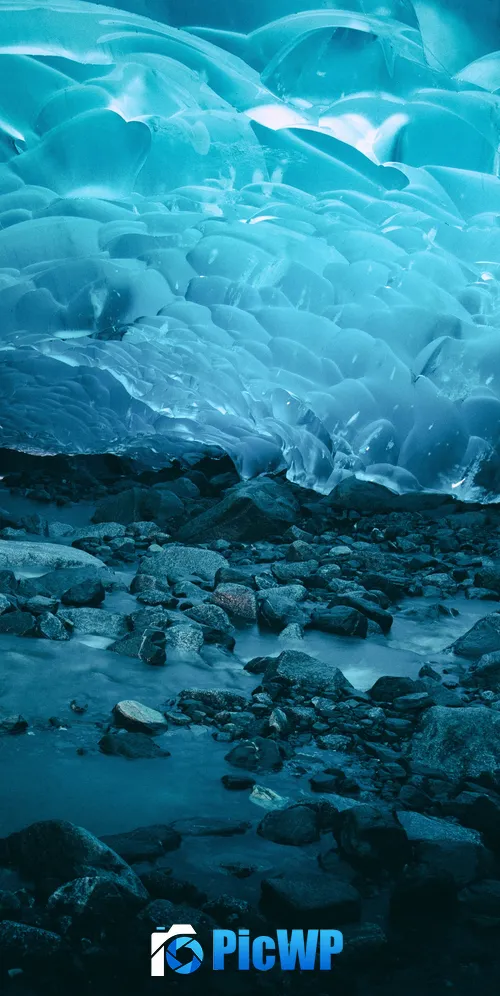 Ice caves Frozen 3K Mobile Wallpaper