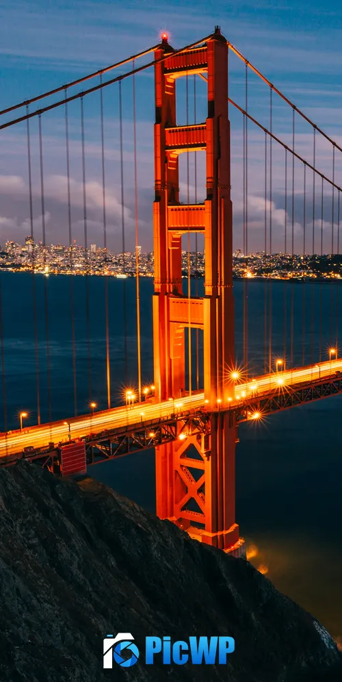 Golden Gate Bridge Lights 3K Mobile Wallpaper