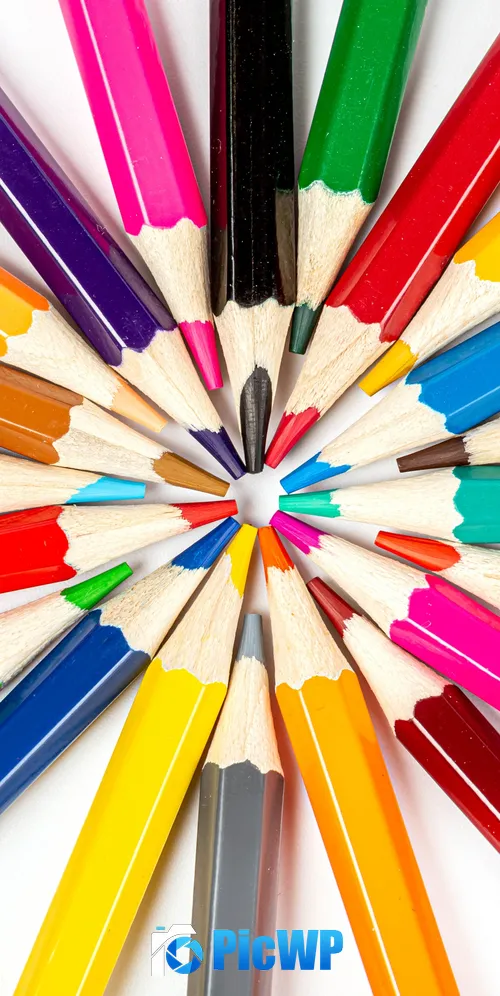 Pencils Colorful 3K Mobile Wallpaper