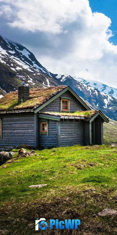 Valley House Wooden House 3K Mobile Wallpaper