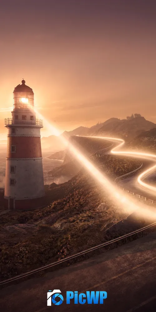 Lighthouse Road 3K Mobile Wallpaper