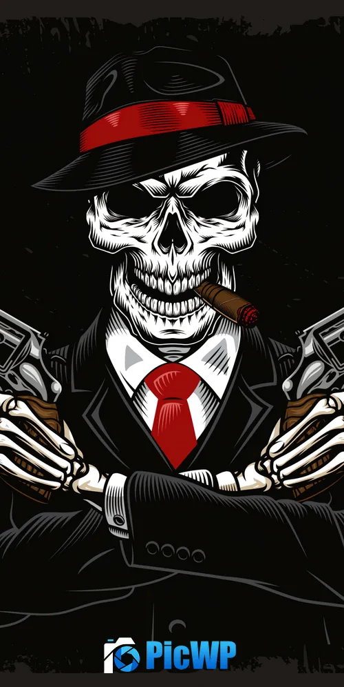 Skull Mafia 3K Mobile Wallpaper
