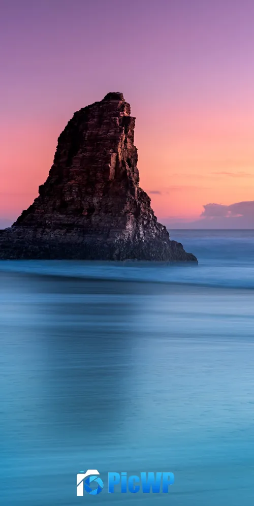 Ocean blue Purple sky 3K Mobile Wallpaper