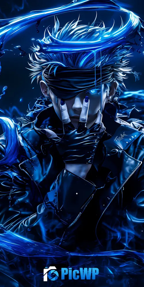 Satoru Gojo Blue aesthetic 3K Mobile Wallpaper