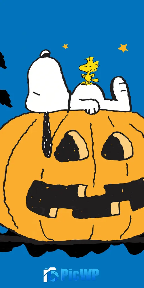 Snoopy Halloween Pumpkin 3K Mobile Wallpaper