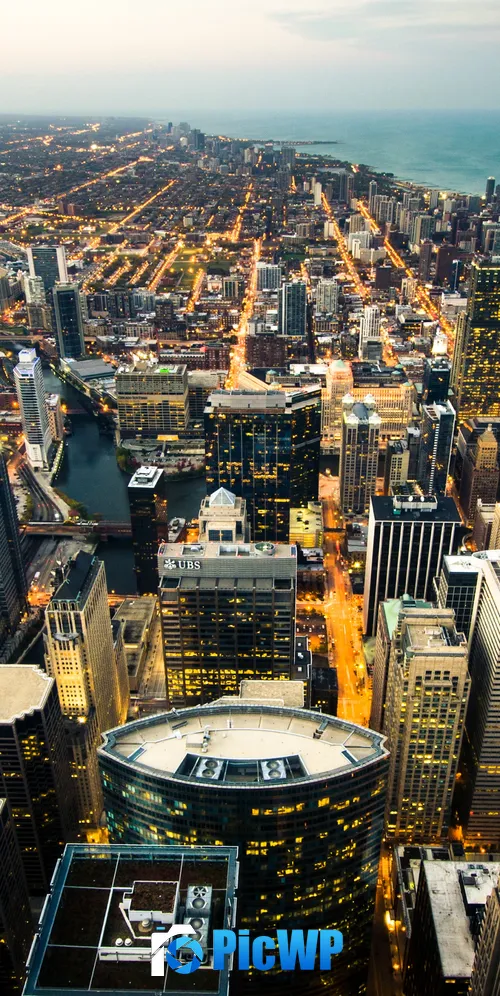 Chicago Aerial view 3K Mobile Wallpaper