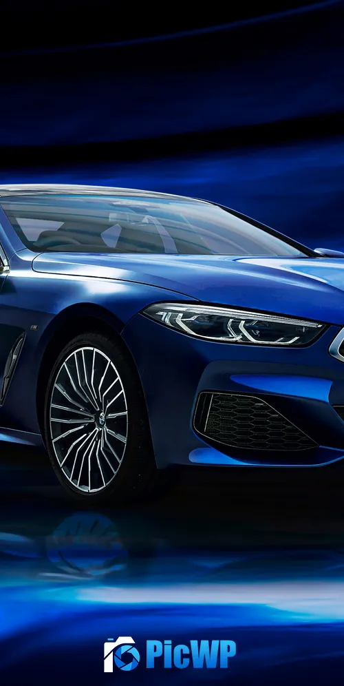 BMW 8 Series Gran Coupé Blue 3K Mobile Wallpaper