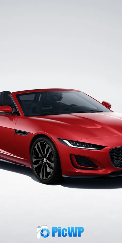 Jaguar F-Type R-Dynamic Black Convertible 3K Mobile Wallpaper