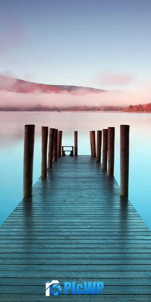 Wooden pier Scenic 3K Mobile Wallpaper