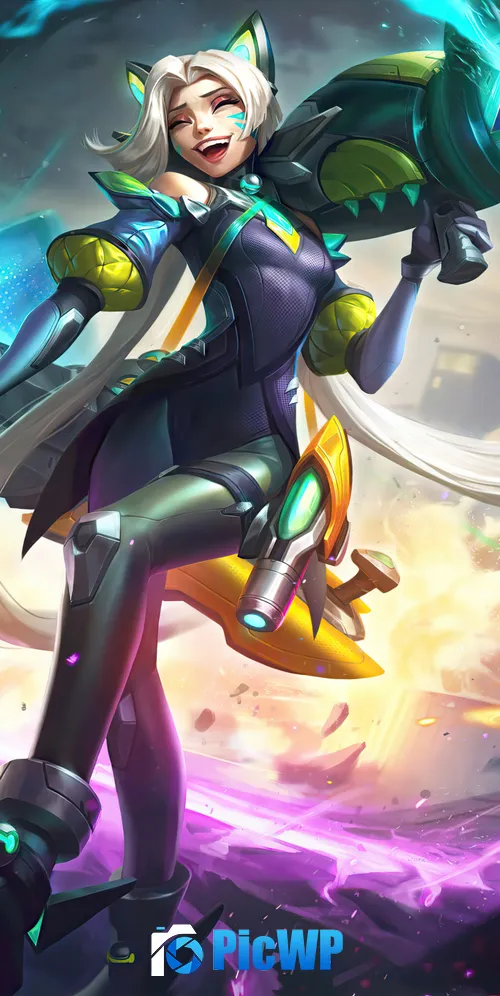 Battle Cat Jinx League of Legends 3K Mobile Wallpaper