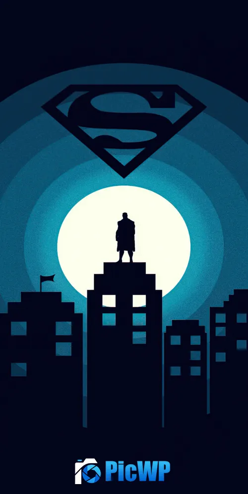 Superman Minimal art 3K Mobile Wallpaper
