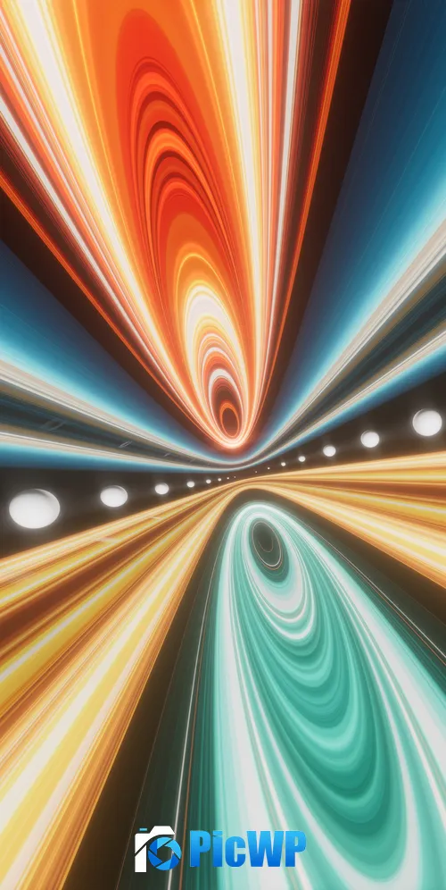 Futuristic Light streaks 3K Mobile Wallpaper
